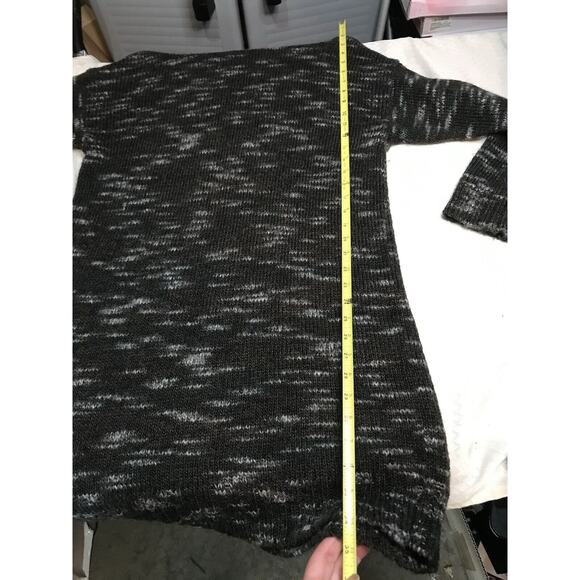 American Eagle Turtleneck Cable Knit Wool Blend Sweater Gray Size L Women Long - Picture 3 of 6